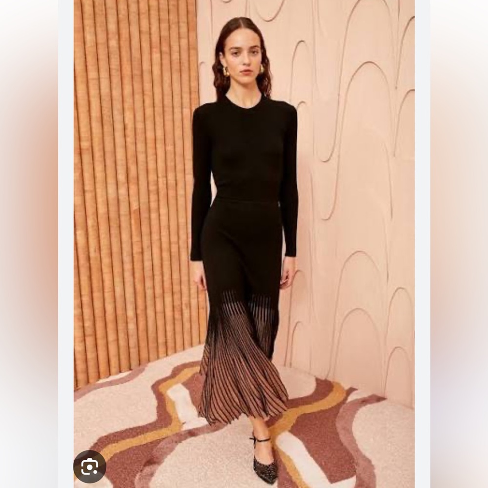 Ulla Johnson Magnolia Gild Black Metallic Knit Sweater Dress - small